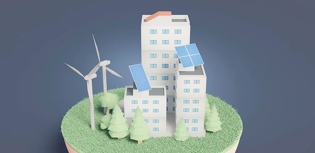 Edificio sostenible de una comunidad de propietarios afectada por el nuevo certificado energético del Real Decreto 659/2025